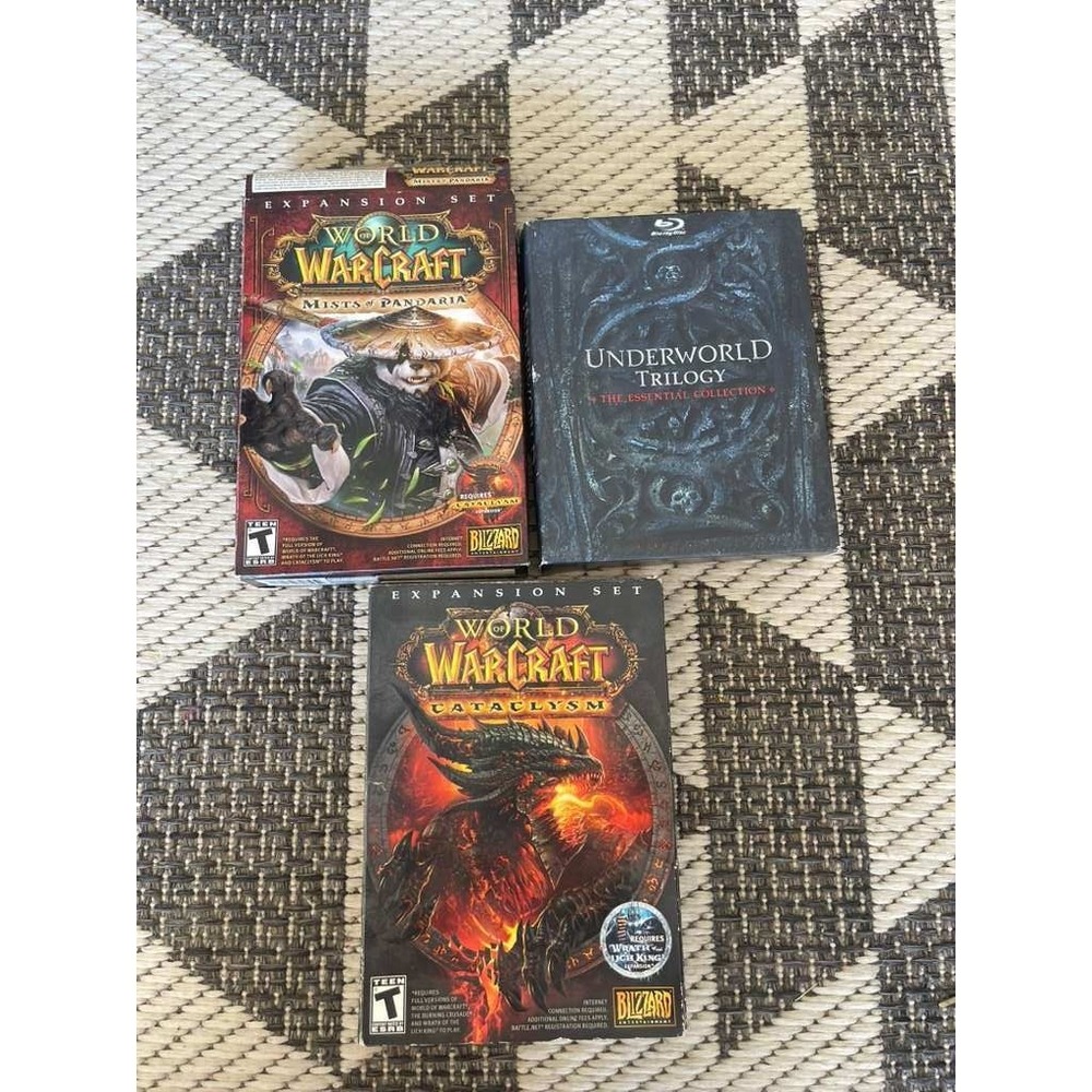 World of Warcraft PC Game Lot & Underworld Trilogy Blu-ray Collection Bundle